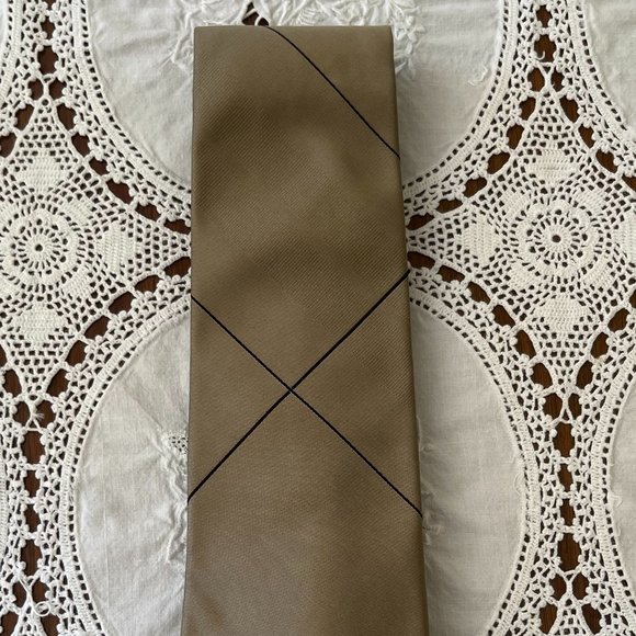 Valentino Cravatte silk tie tan & black rare - Picture 2 of 12